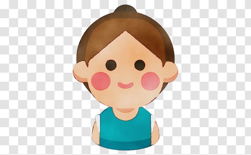 Cartoon Cheek Nose Child Animation - Paint - Brown Hair Toddler Transparent PNG