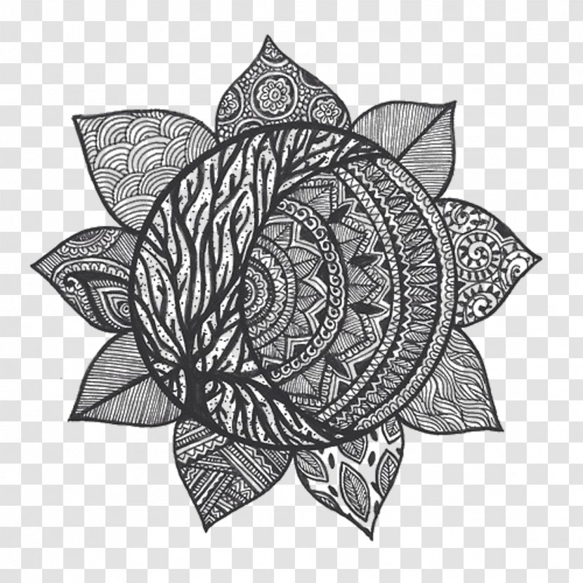 Clip Art Drawing Mandala Illustration Flower - Mehndi Transparent PNG
