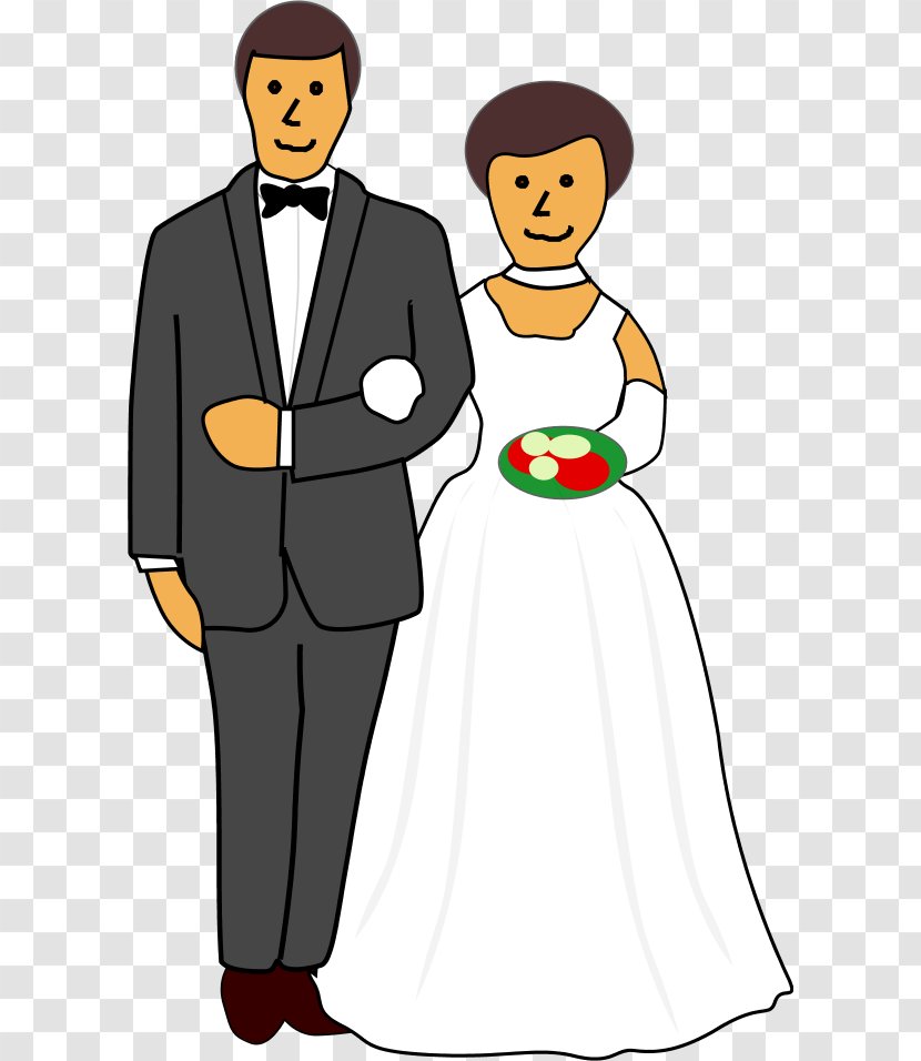 Christian Views On Marriage Wedding Clip Art - Bride And Groom Clipart Transparent PNG