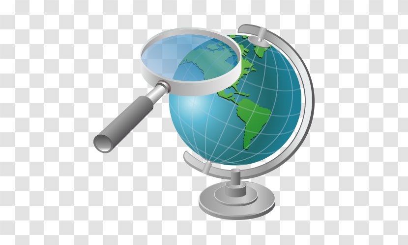 Globe Euclidean Vector Icon - Communication - Magnifying Glass Material Transparent PNG