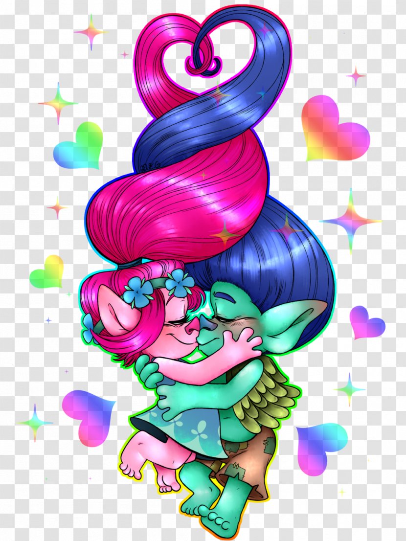 IPhone X Drawing True Colors Trolls Animation - Heart - Poppy Transparent PNG