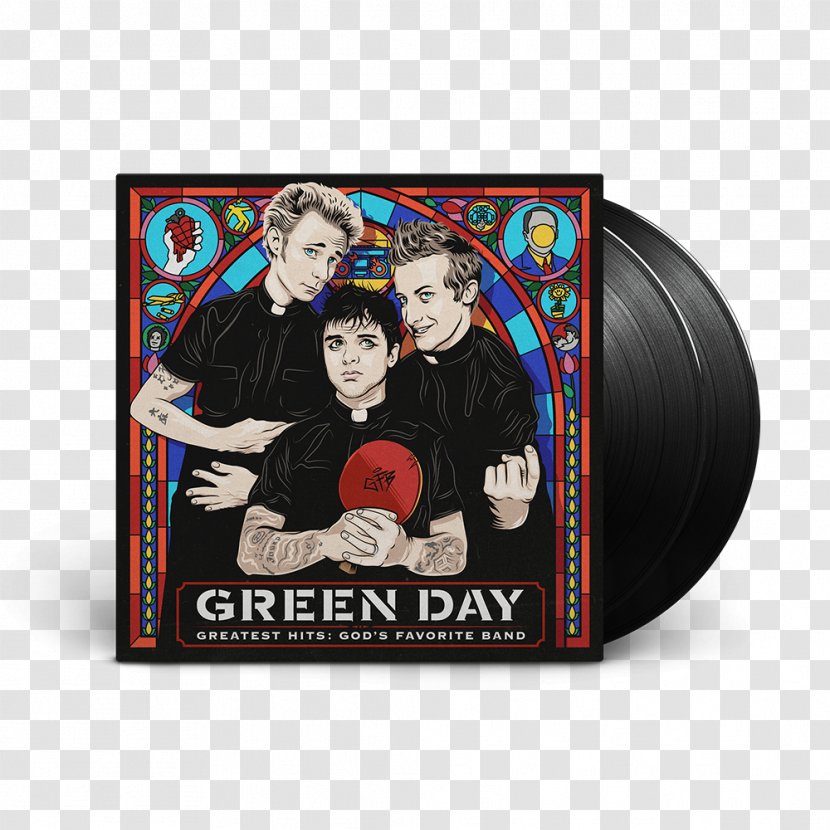 Green Day Greatest Hits: God's Favourite Band Punk Rock Album Phonograph Record - Watercolor - Cartoon Transparent PNG