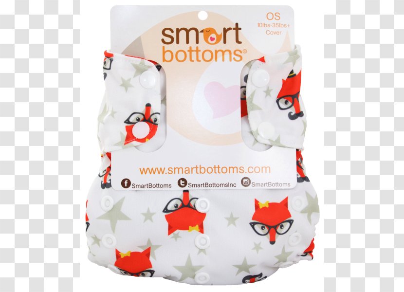 Cloth Diaper Smart Bottoms Too Nappy OS COVER (Fantastic Hipster Fox) Infant - Reuse - Size Transparent PNG