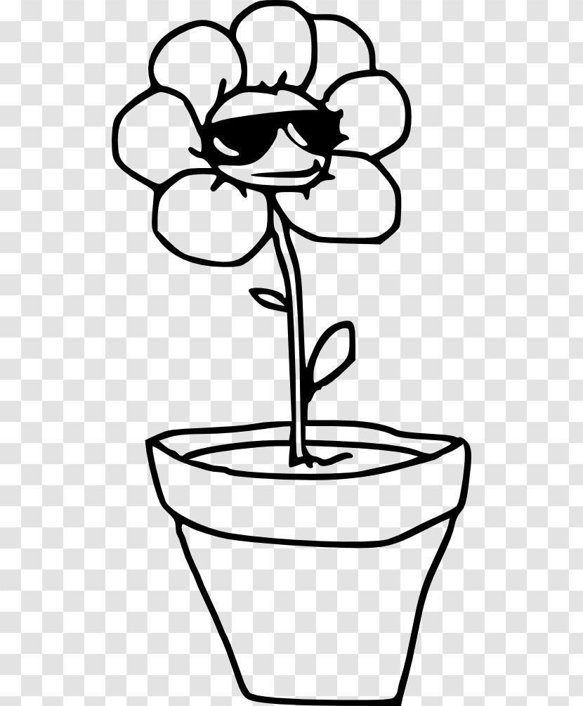 Flowerpot Sunglasses Plant - Drawing Transparent PNG