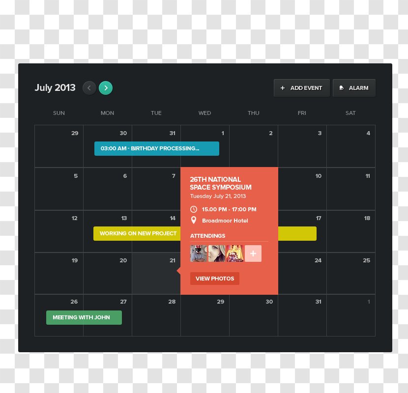 User Interface Design Flat Metro - Software - Calendar Pages Transparent PNG