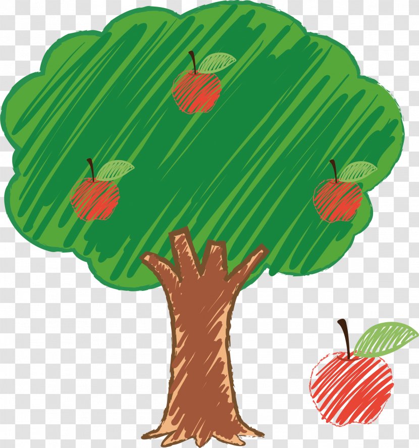 Tree Apple Drawing - Fruit - Hand-painted Transparent PNG
