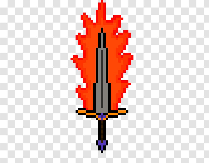 Clip Art Image Pixel Flaming Sword - Blue Flame Emblem Transparent PNG