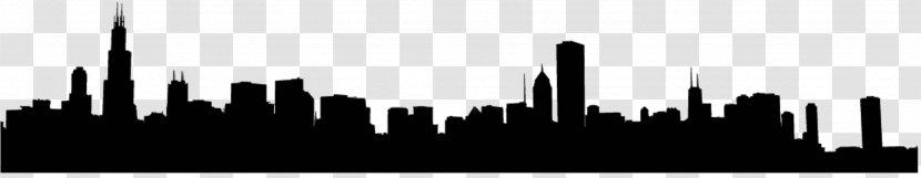 Chicago Skyline Silhouette - Monochrome - City Transparent PNG
