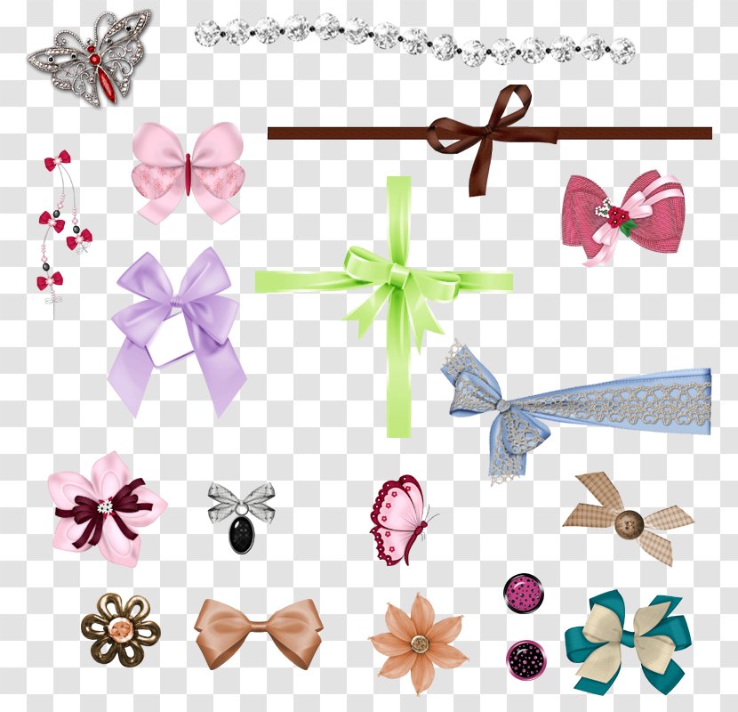 Butterfly Ribbon Clip Art - Body Jewelry - A Variety Of Bows And Butterflies Transparent PNG