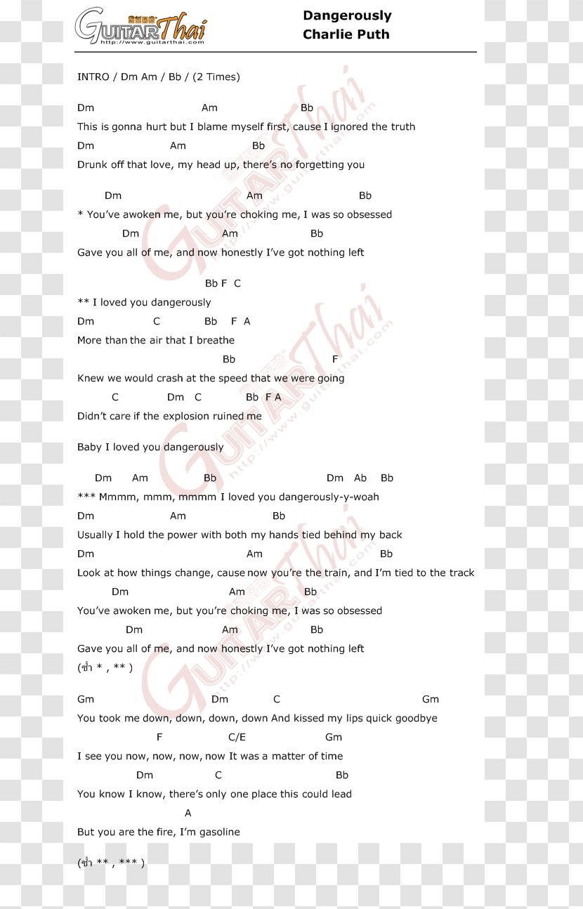 Song Handwriting Nuang Chord LINE - Charlie Puth Transparent PNG