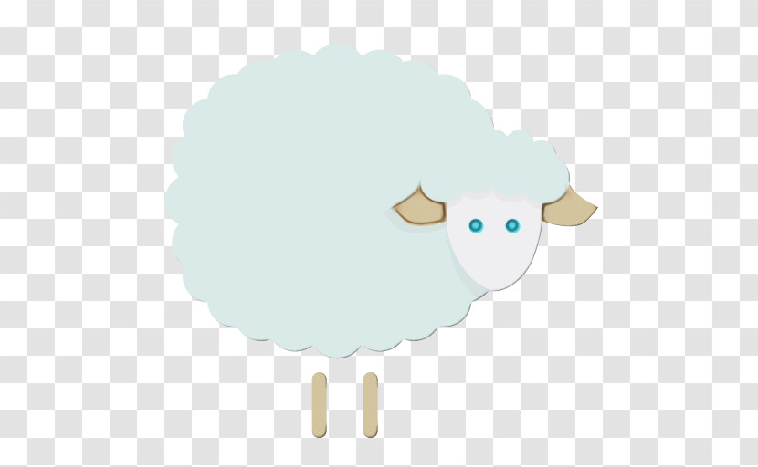 Sheep Sheep Cartoon Turquoise Cloud Transparent PNG