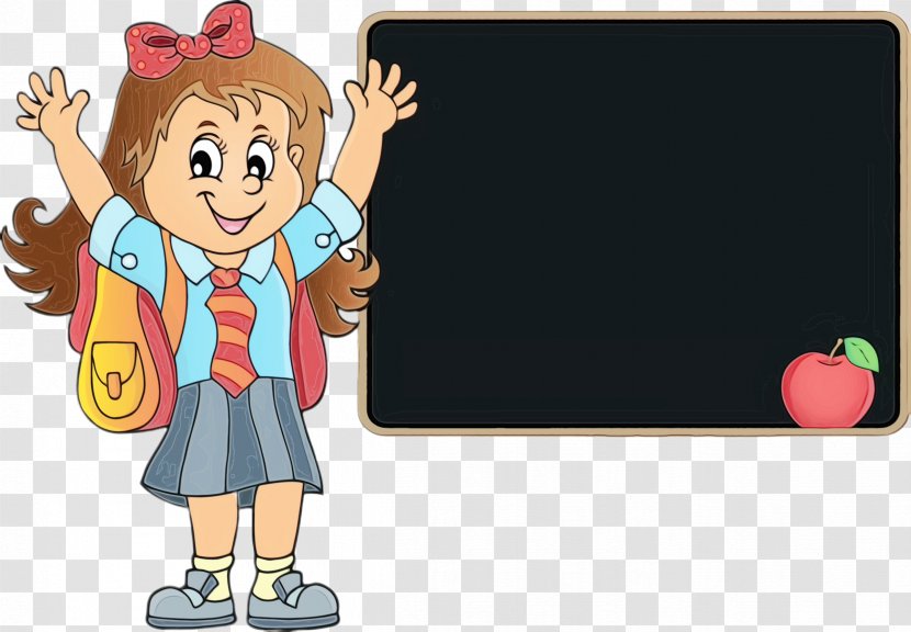 Cartoon Clip Art Animated Blackboard - Watercolor Transparent PNG