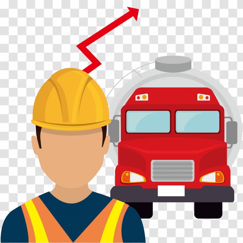 Royalty-free Illustration - Photography - Oil Workers And Red Car Transparent PNG