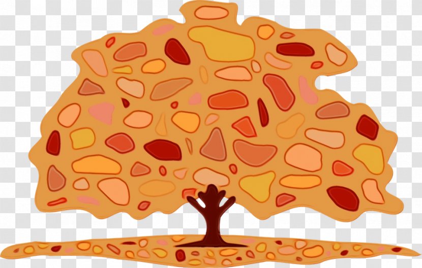 Tree Watercolor - Orange Transparent PNG