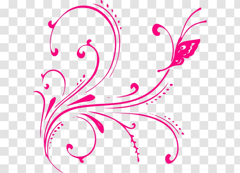 Butterfly Paper Clip Art - Color - Cliparts Design Pink Transparent PNG