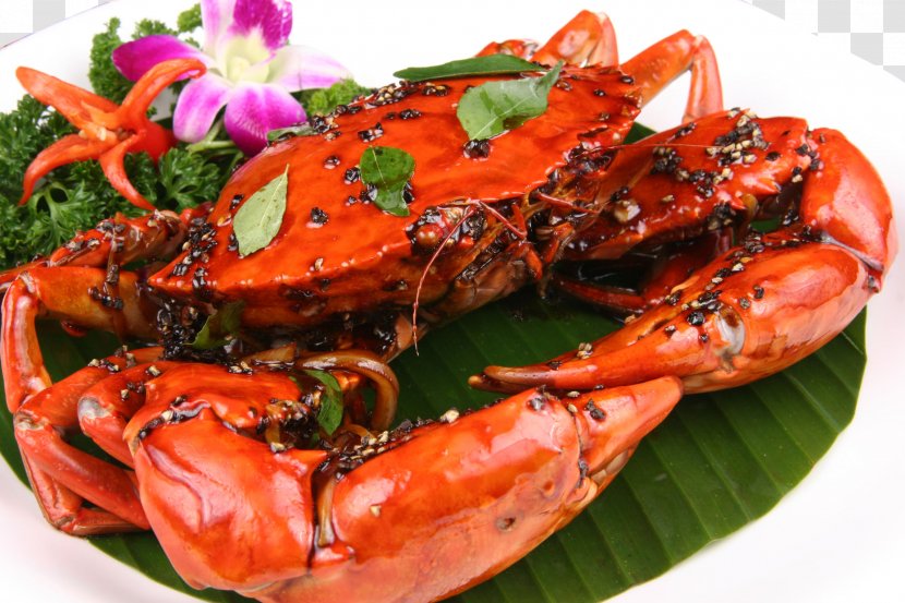 Chilli Crab Singaporean Cuisine Black Pepper - Thai - What A Big Crab! Transparent PNG
