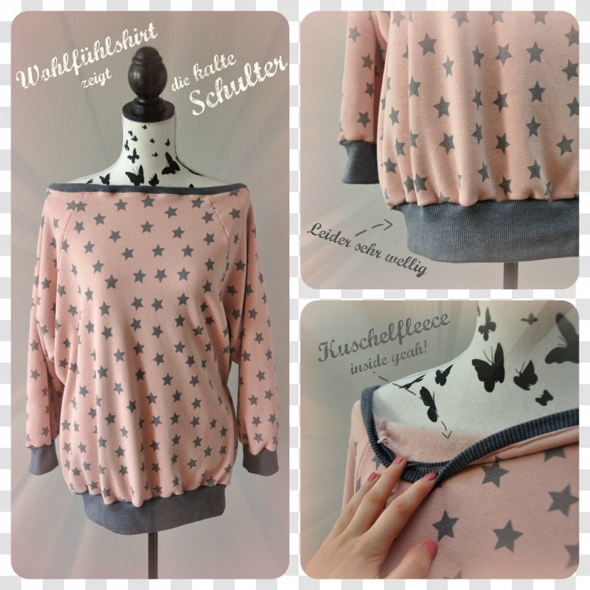 Polka Dot Blouse Pink M Collar Sleeve - Pattydoo Transparent PNG