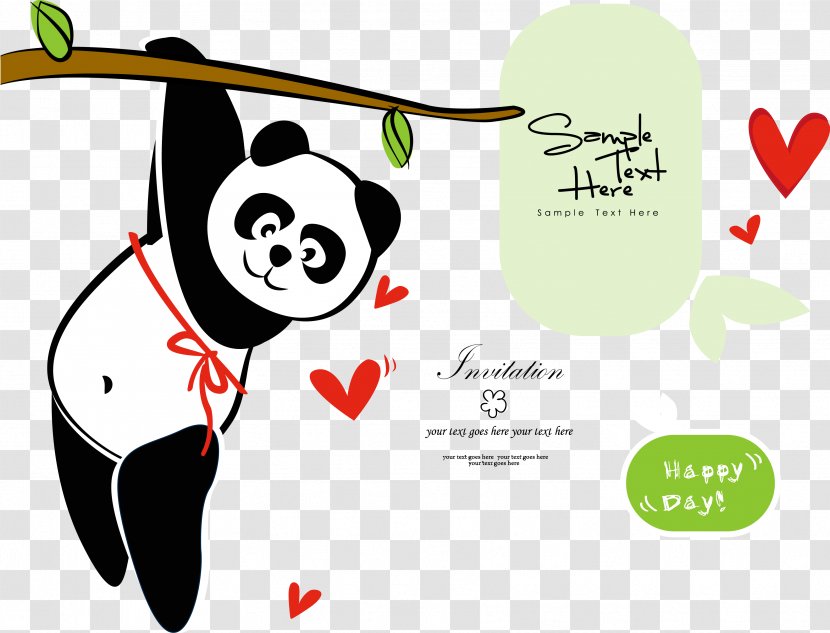 Giant Panda Bear Illustration Transparent PNG