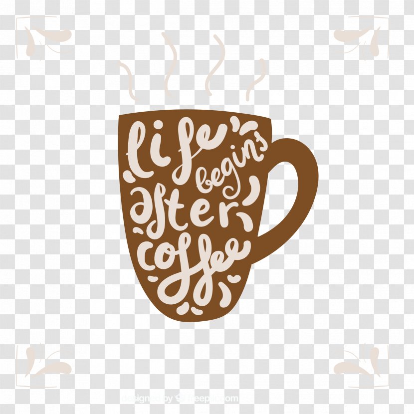 Coffee Cup T-shirt Mug Decal - Bean - Creative Alphabetic Transparent PNG