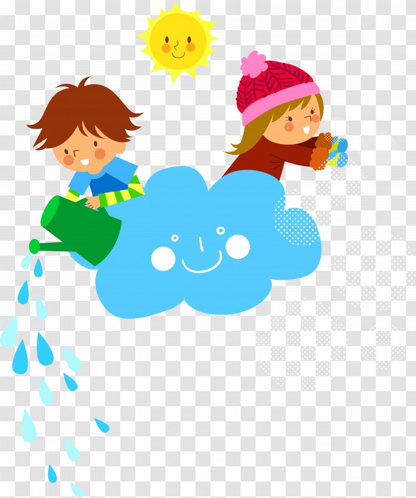 Vector Watering Child - Flower - Cartoon Transparent PNG