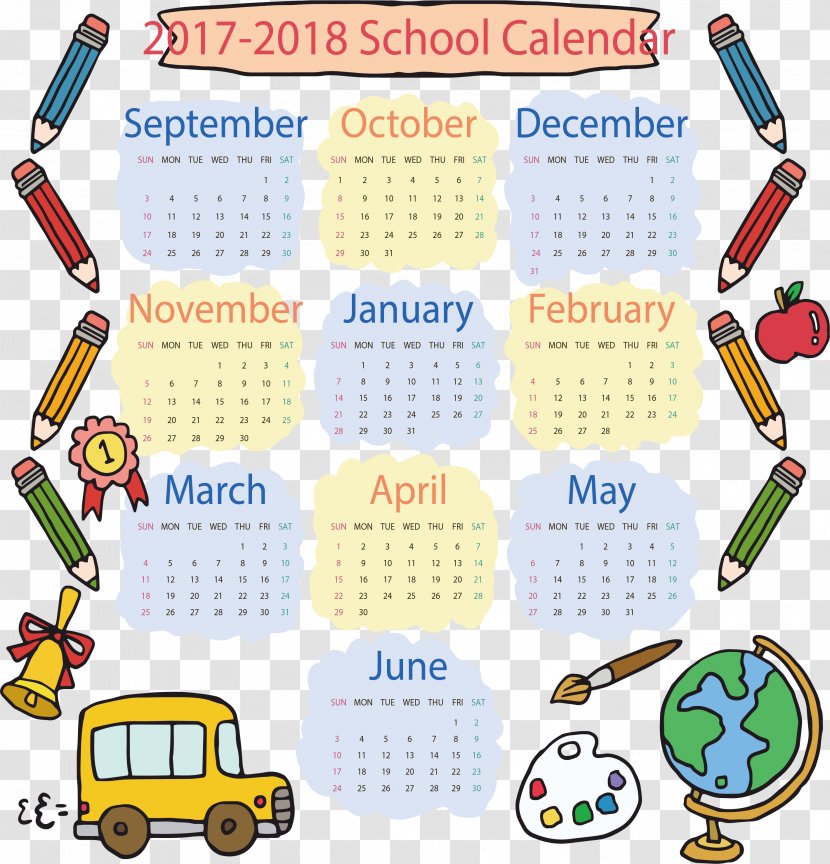 Calendar Pencil - Hand Painted Transparent PNG