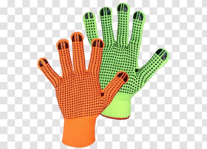 Finger Knitting Glove High-visibility Clothing Palm - Wrist - Vis With Green Back Transparent PNG