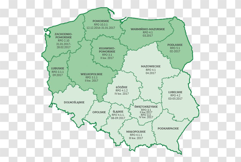 Map Geography Pomeranian Voivodeship Apyrubė Voivodeships Of Poland - Plan Transparent PNG