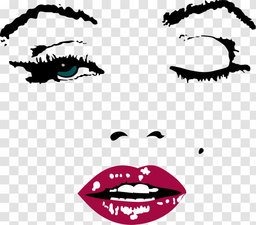 Oil Painting Wall Decal Canvas Mural - Cartoon - Beautiful Lips Transparent PNG