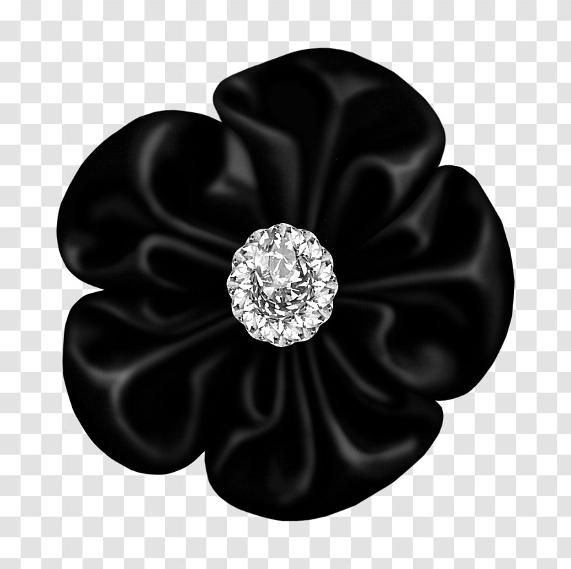 Flower Clip Art - Flowering Plant - Black Bow With Diamond Transparent PNG