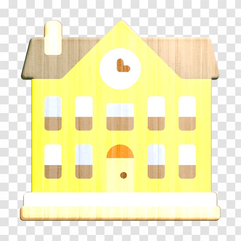 School Icon City Life - Rectangle Yellow Transparent PNG