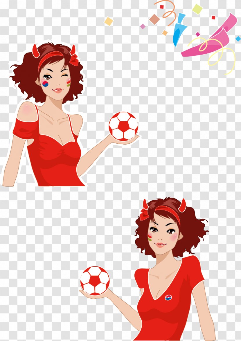 Download Banner Clip Art - Watercolor - Wearing A Red Dress Beautiful Football Transparent PNG