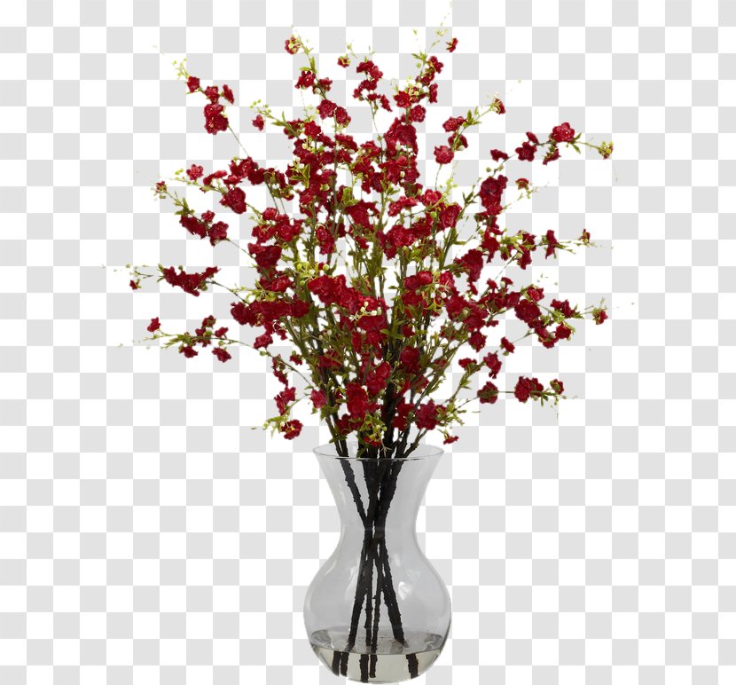 Floral Design Cherry Blossom Flower Vase - Silk Transparent PNG