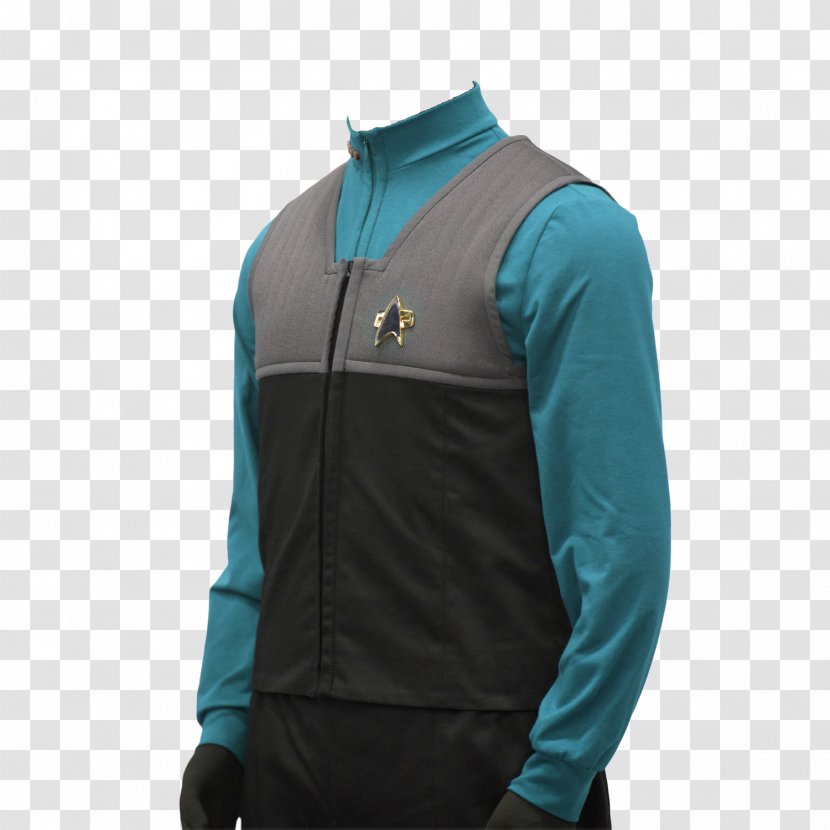 Jean-Luc Picard Costume Star Trek Jacket Uniform - Gilets - Starfleet Symbol Transparent PNG