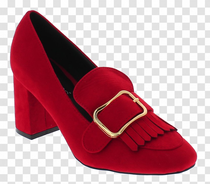 Slip-on Shoe Red High-heeled Suede - Yellow - Gova Transparent PNG