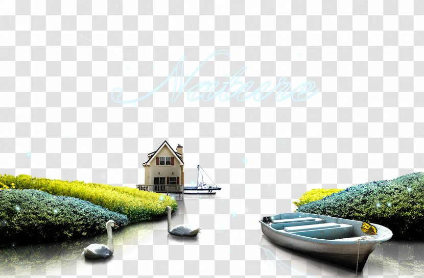 Download Computer File - Graphics - Boat House Landscape Transparent PNG