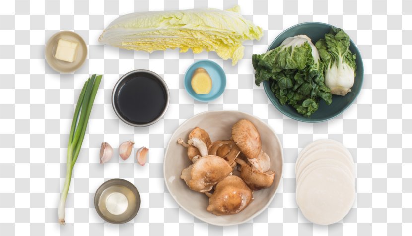 Vegetarian Cuisine Asian Recipe Tatsoi Dumpling - Food - Shiitake Mushroom Transparent PNG