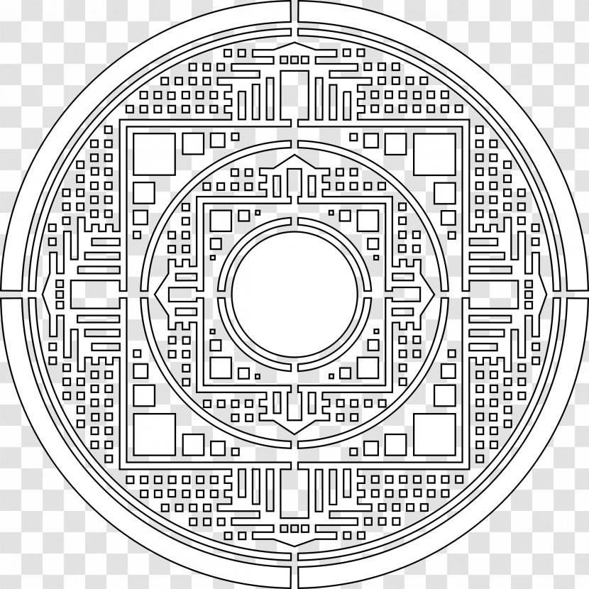 Monochrome Black And White Circle Symmetry - Structure - Mechanical Transparent PNG