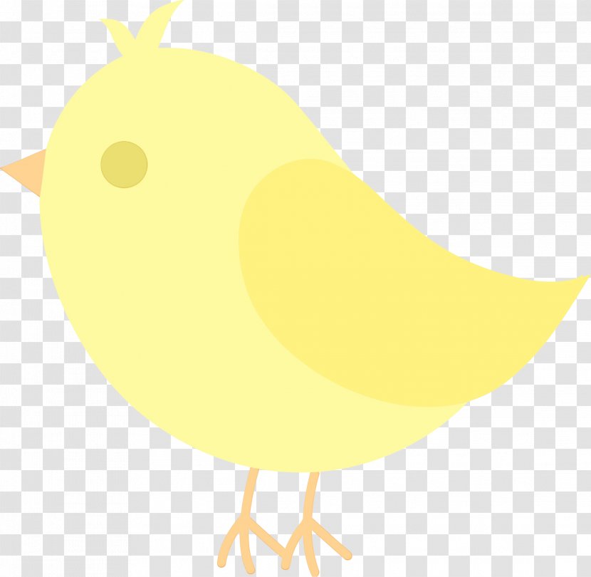 Yellow Clip Art Bird Cartoon Beak - Perching Chicken Transparent PNG