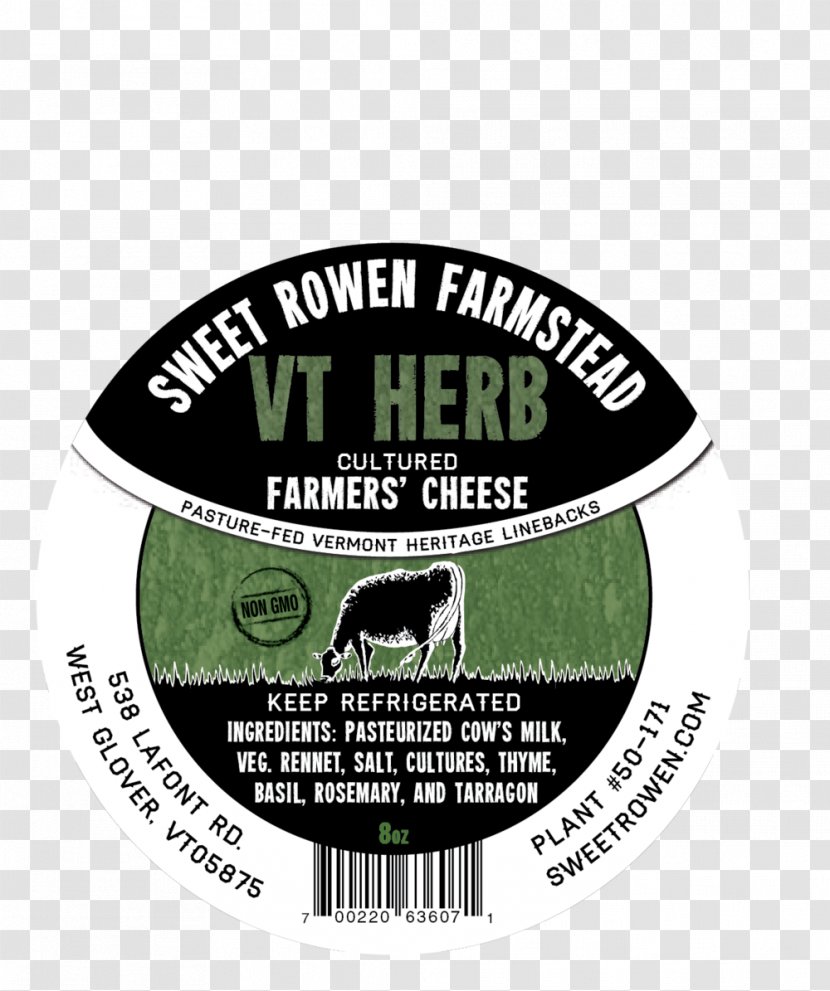 Green Herb Vermont Logo Font - Label - Milk Tornado Transparent PNG