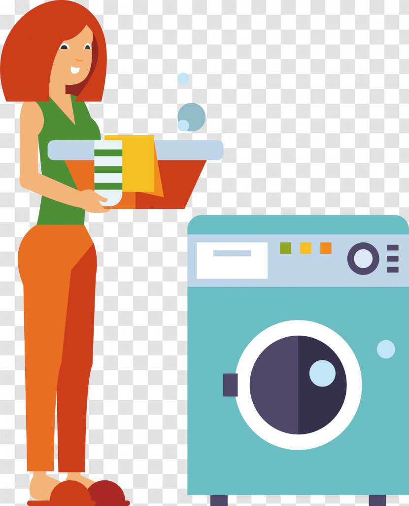 Washing Machine Laundry Room Ironing - Flower - Wash Your Clothes With A Transparent PNG