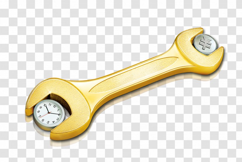 Money Gratis Clip Art - Wrench - Golden Gold On The And Time Transparent PNG
