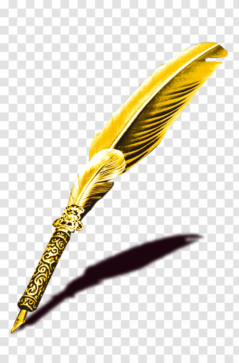 Paper Pen Quill Ink - Yellow - Luxury Palace Transparent PNG
