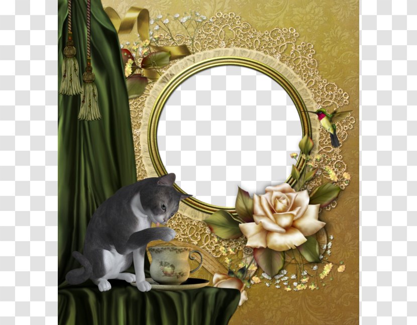 Teacup Picture Frame Tea Set - Flower Arranging - Cartoon Cat Decoration Transparent PNG