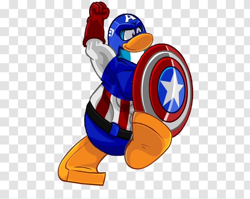Captain America Club Penguin Superhero Hulk - Headgear - Ls Transparent PNG
