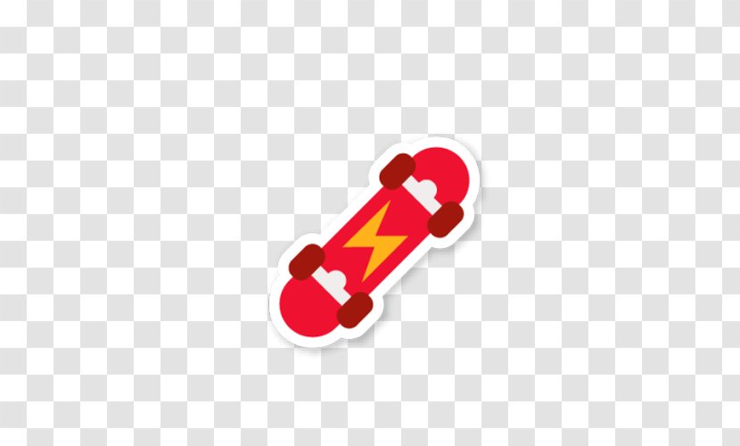 Skateboarding ICO Icon - Red - Skateboard Flat Material Transparent PNG