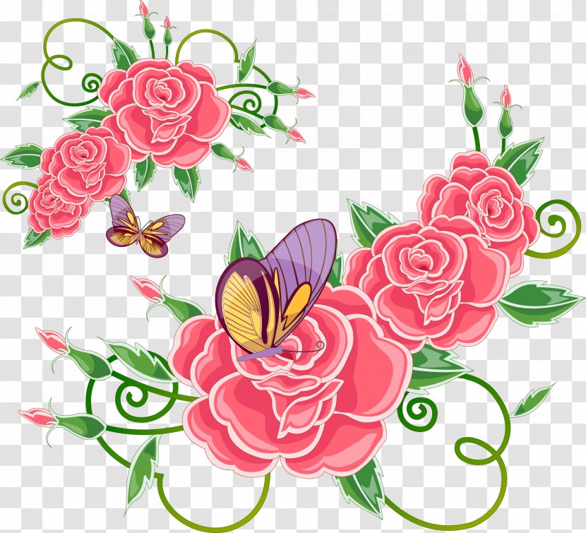 Rose Flower Clip Art - Wreath - Rustic Flowers Transparent PNG