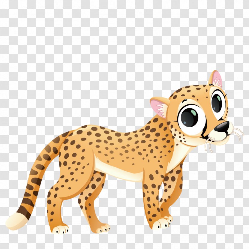 Cartoon Fauna Of Africa Clip Art - Cat Like Mammal - Vector Lovely Leopard Transparent PNG