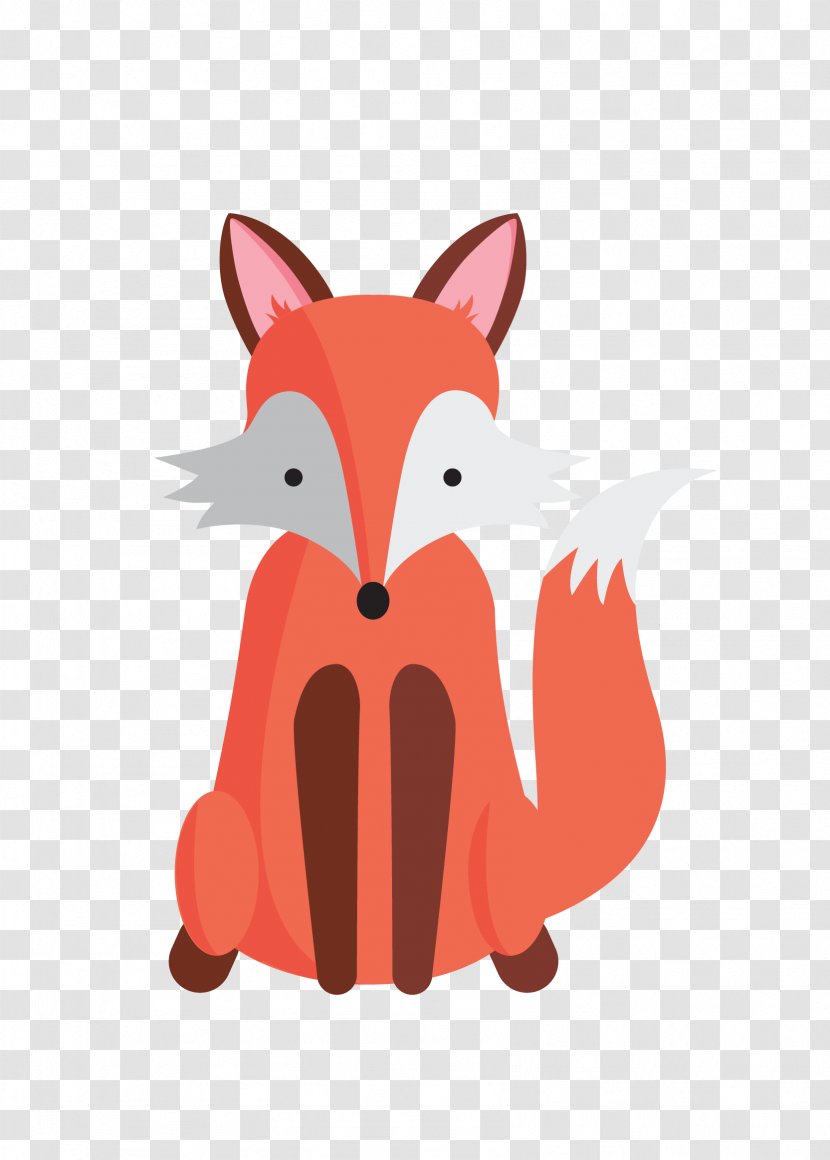 Red Fox Cartoon Snout Tail - Logo Transparent PNG