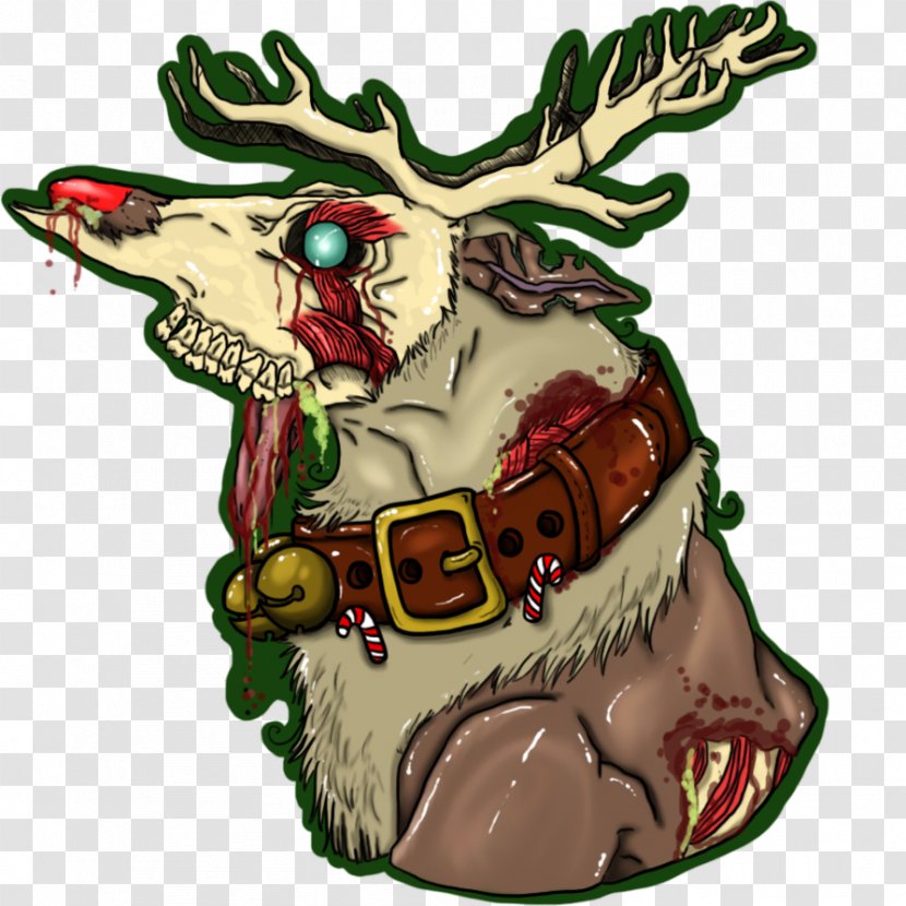 Reindeer Rudolph T-shirt Christmas Ornament Drawing - Cartoon - Zombi Transparent PNG