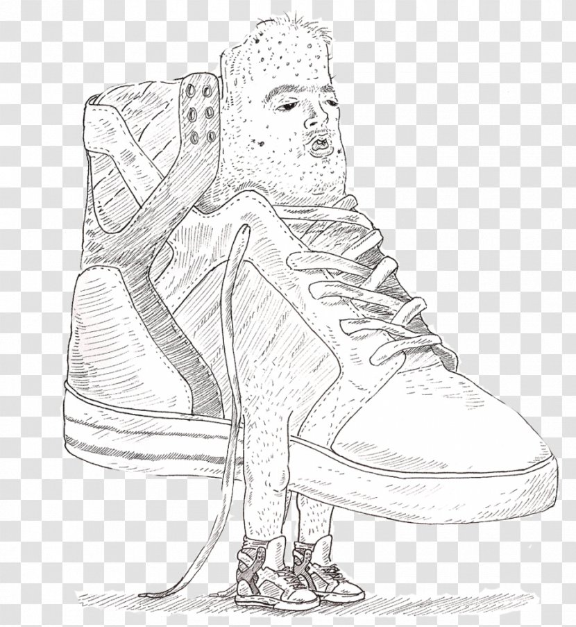 Linus Tech Tips Shoe Finger Skateboarding Sketch - Watercolor - Heart Transparent PNG